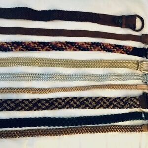A lot of 9 nine new braided belts small to medium